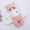 Cute Newborn Baby Boys Girls Blankets Plush Swaddle Wrap Ultra-Soft Fluffy Fleece Sleeping Bag Cotton Soft Bedding Baby Stuff