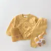 New Designer Cartoon Clothing Tracksuit Baby Boy Summer Printed Clothes T-shirt shorts Baby Girl Casual Solid Color Sets